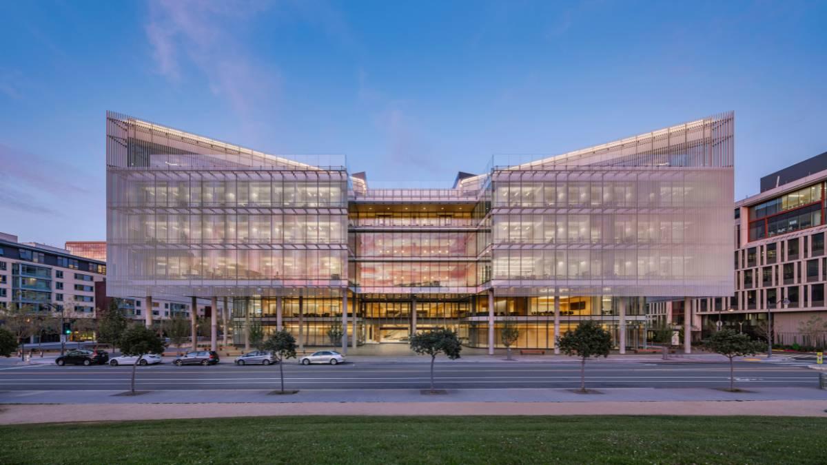 Weill Neurosciences Building at sundown