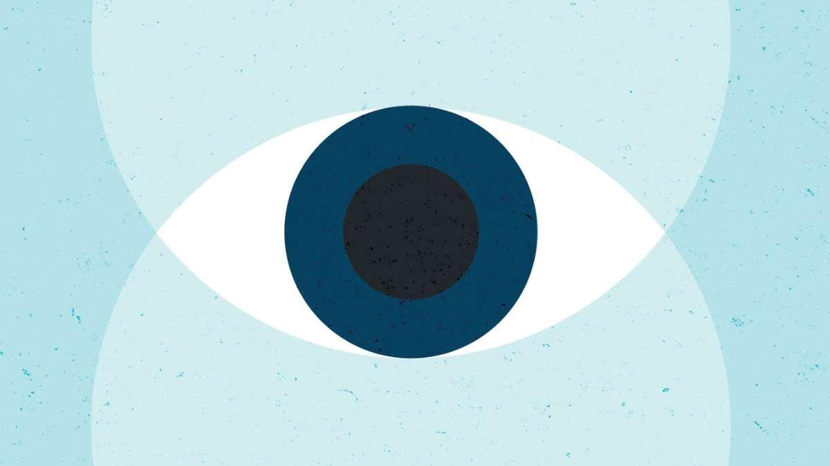 Artistic blending of two circular images blending into an eye.