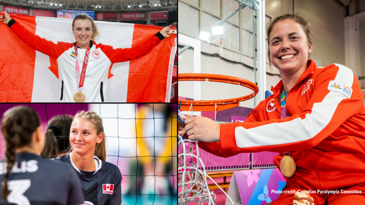 Photo collage with Paralympians Keely Shaw, Julie Kozun and Erica Gavel