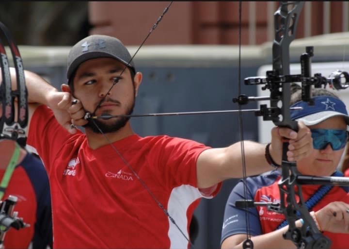 Archer Tristan Spicer-Moran aims his at the target.