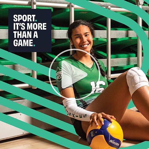 Sport It's More Than A Game ambassador Rosetta Cyr image with a play button linking to video