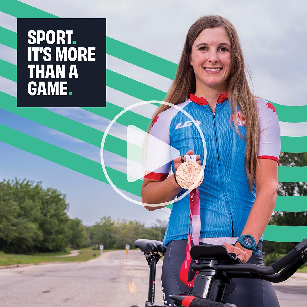 Photo of Keely Shaw with play button superimposed