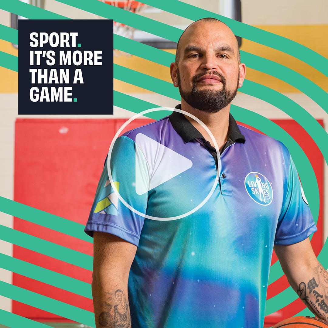 Sport It's More Than A Game ambassador Mason Medynski poses for a photo