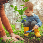 Spring Sweepstakes - child planting tree