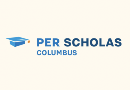 Blue and cream Per Scholas Columbus logo.