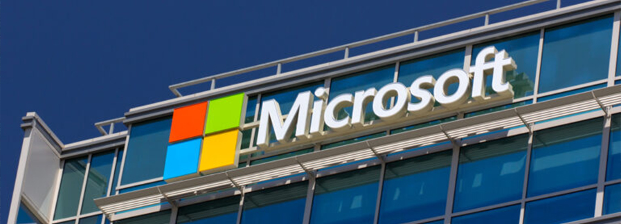Microsoft building with logo