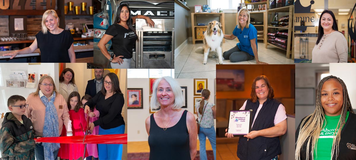 Collage of women-owned businesses in Racine County