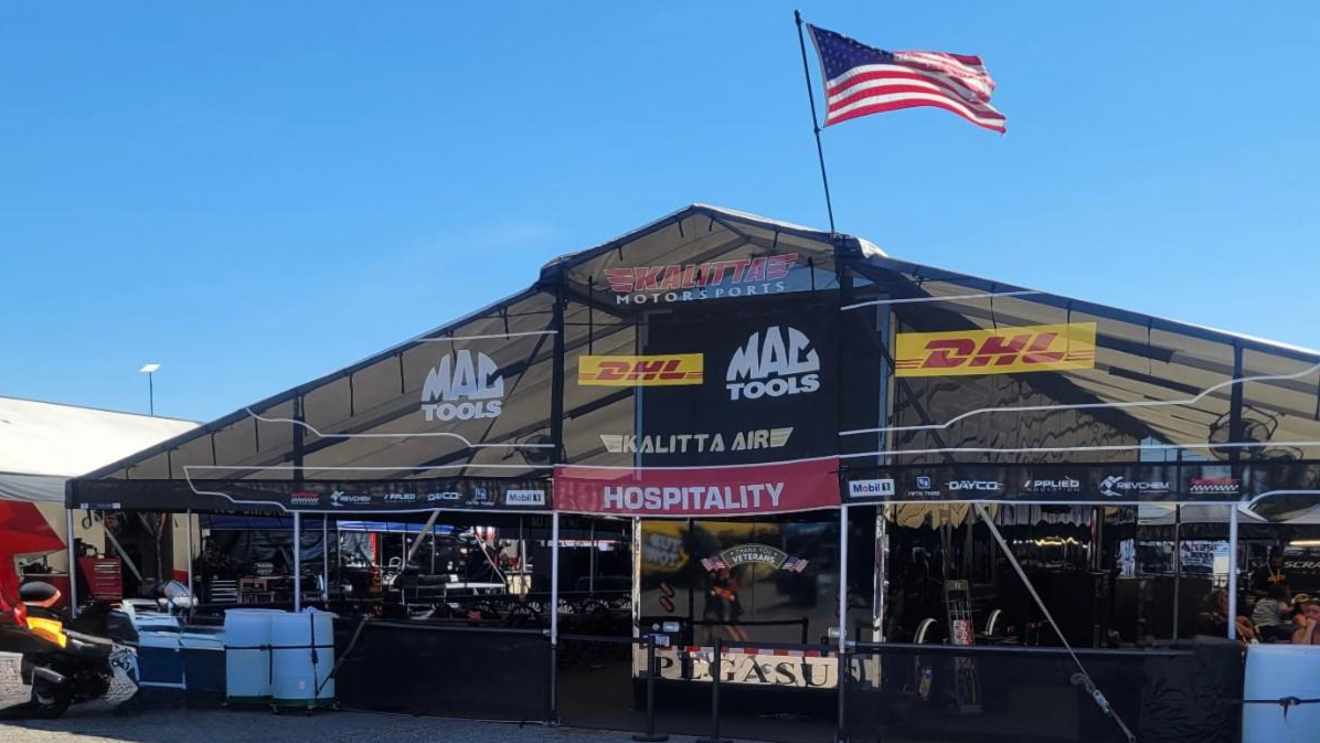 Kalitta Motorsports VIP hospitality tent powered by Deecell