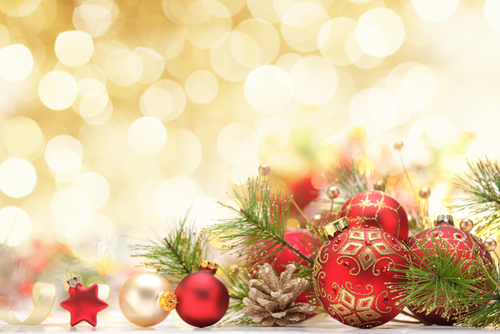 Christmas decoration on abstract background