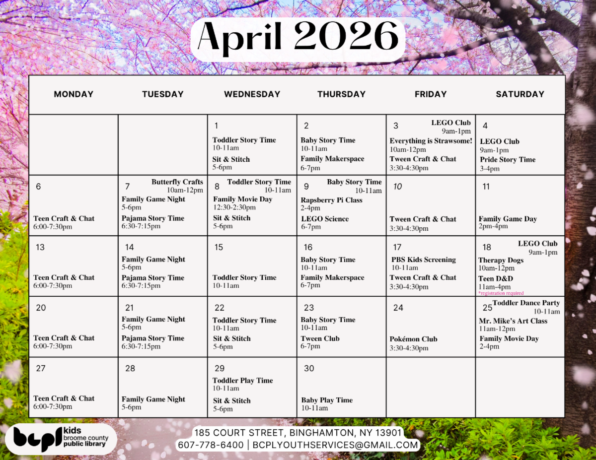 April 2026 Youth Services Calendar (Click this image to open as a PDF)