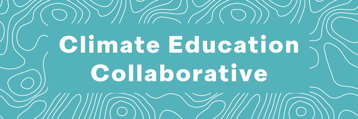 Climate Education Collaborative on topographic map background