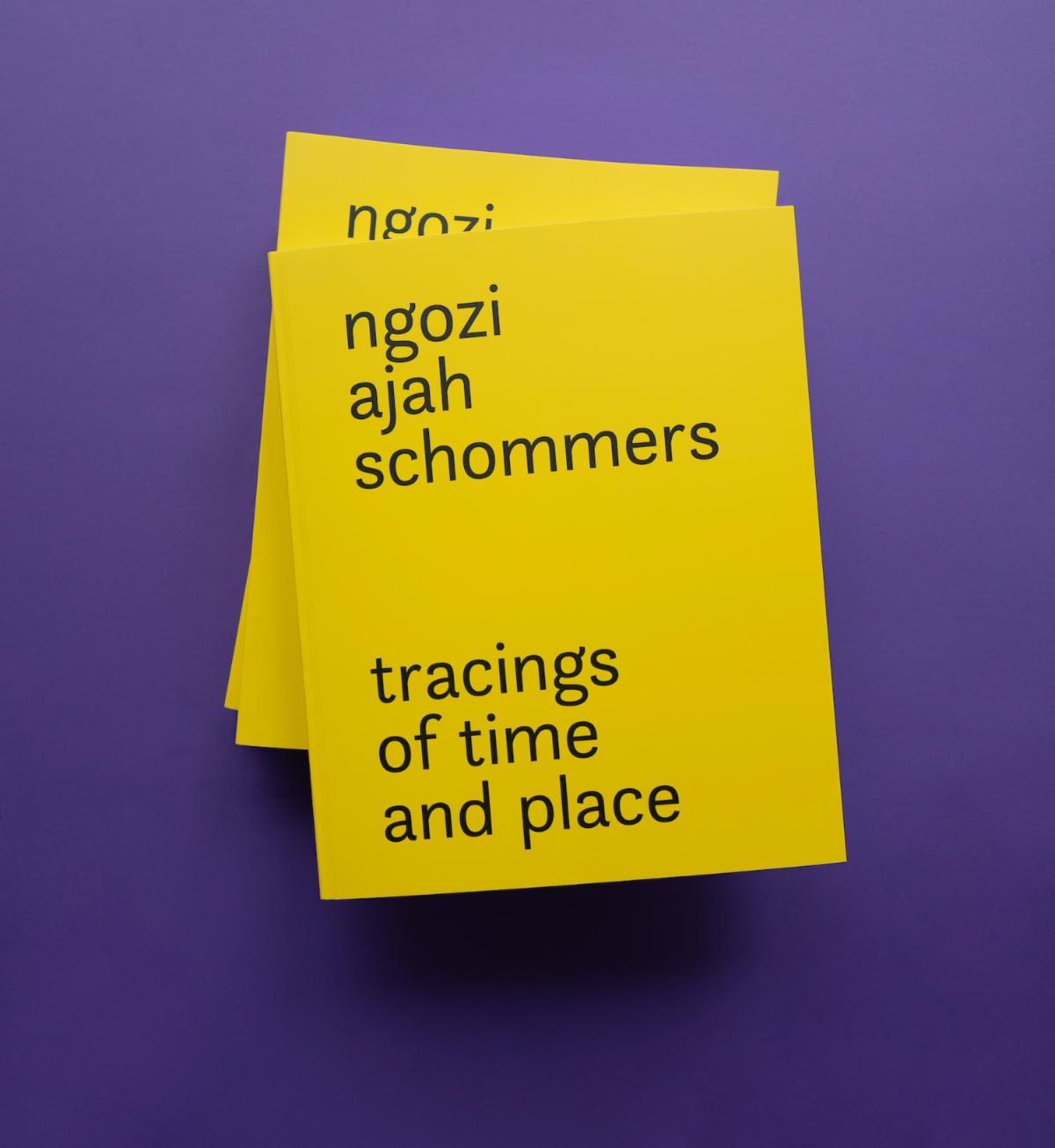 Photo of a book on the artist Ngozi Ajah Schommers on a purple background