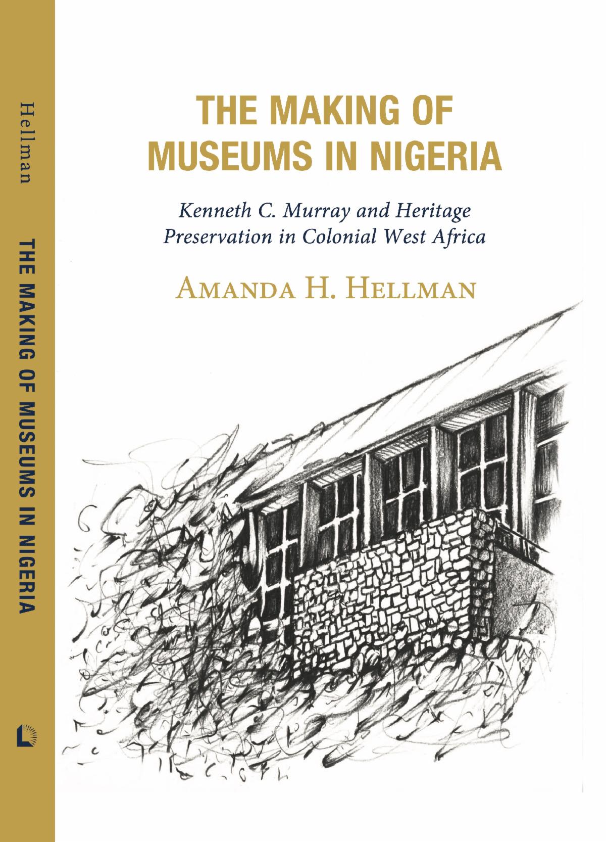 graphite drawing of the National Museum Lagos by Angus Galloway on book cover
