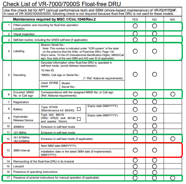Revision To VDR APT Test Report Form