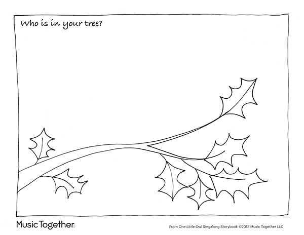 Draw what is in your tree line art of oak tree branch without anything on it in box