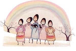 Rainbow Girls by P. Buckley Moss