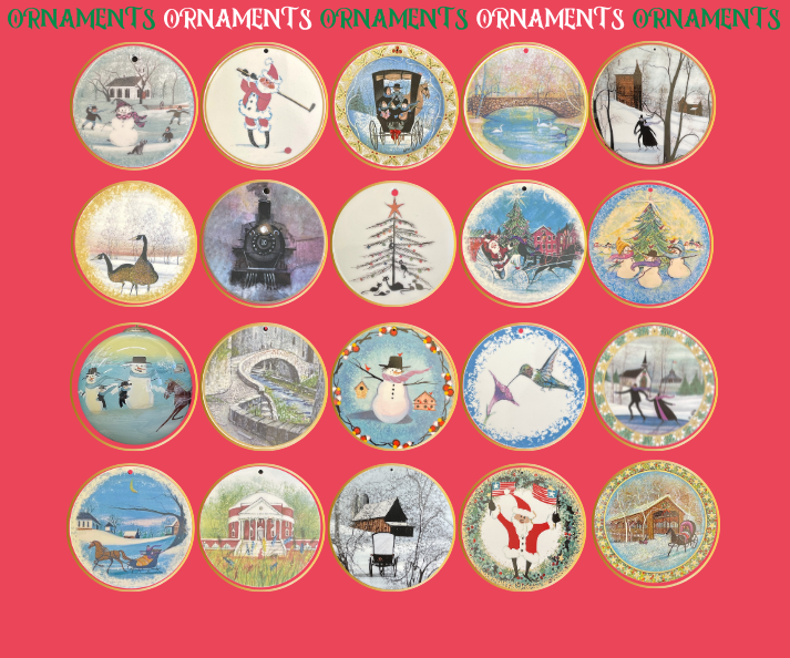 P. Buckley Moss Christmas Ornaments at Canada Goose Gallery