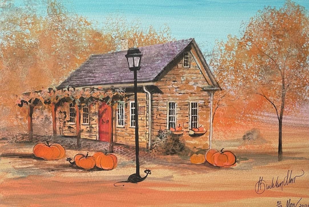 Harvest at the Stone Cottage by P. Buckley Moss