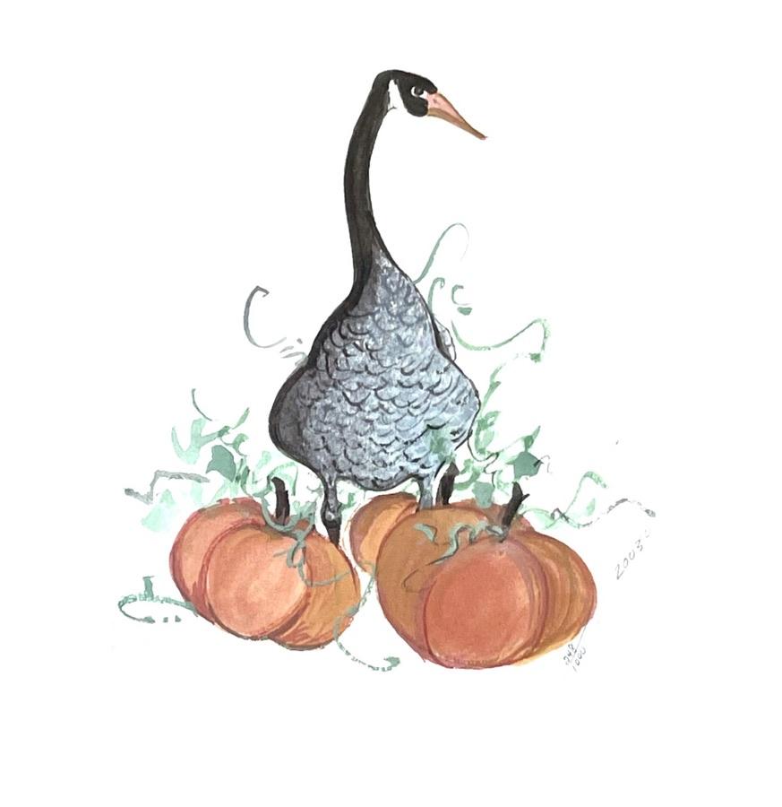 Moss Halloween Goose by P. Buckley Moss