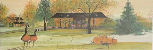 Autumn at the Moss Barn by P. Buckley Moss