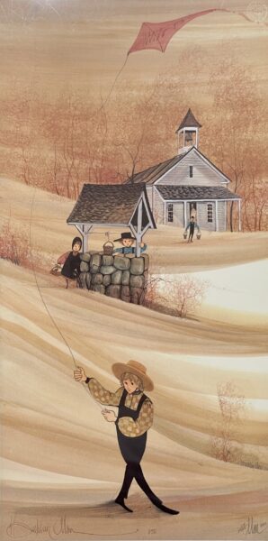 Pink Kite by P. Buckley Moss