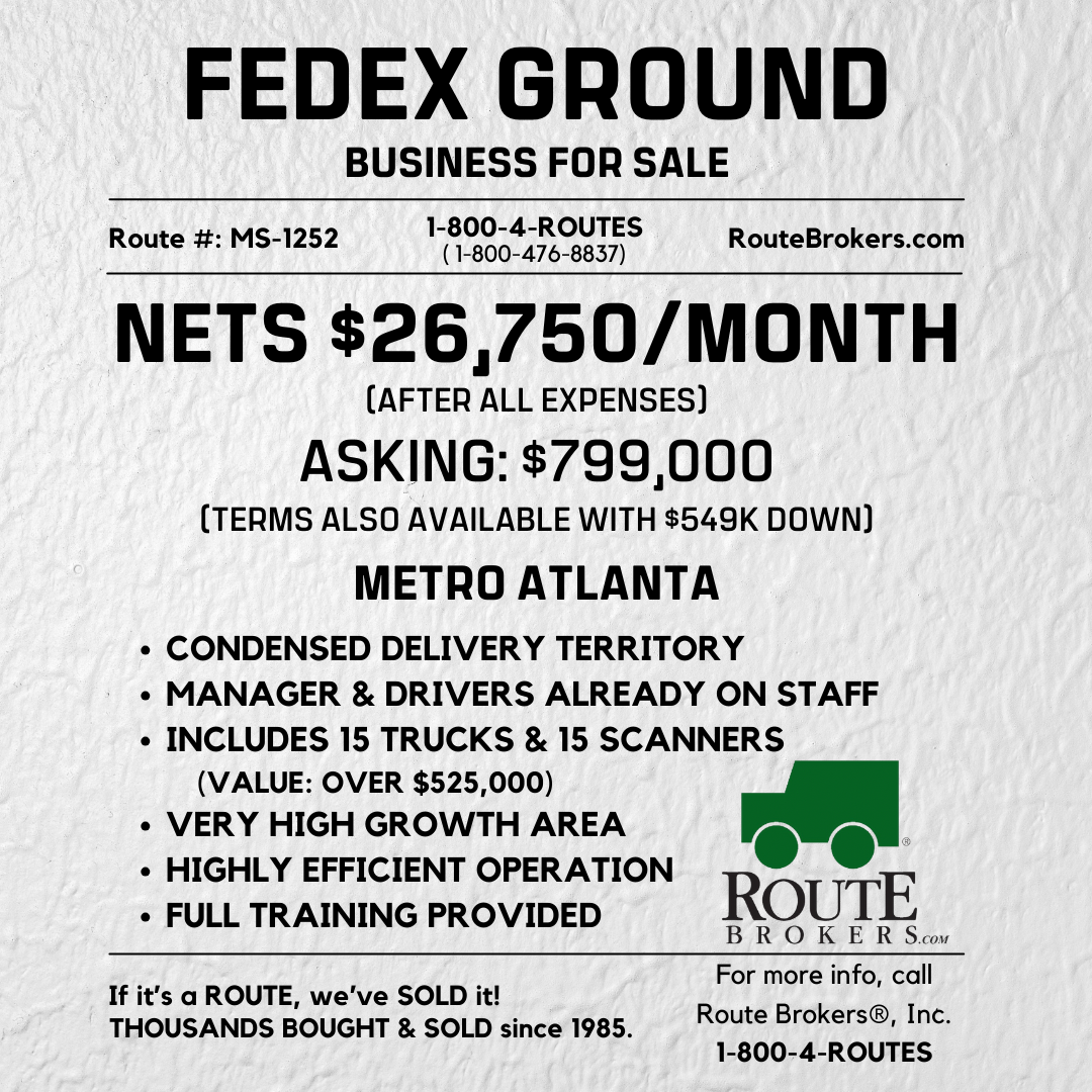 Friend, FedEx Route for Sale!