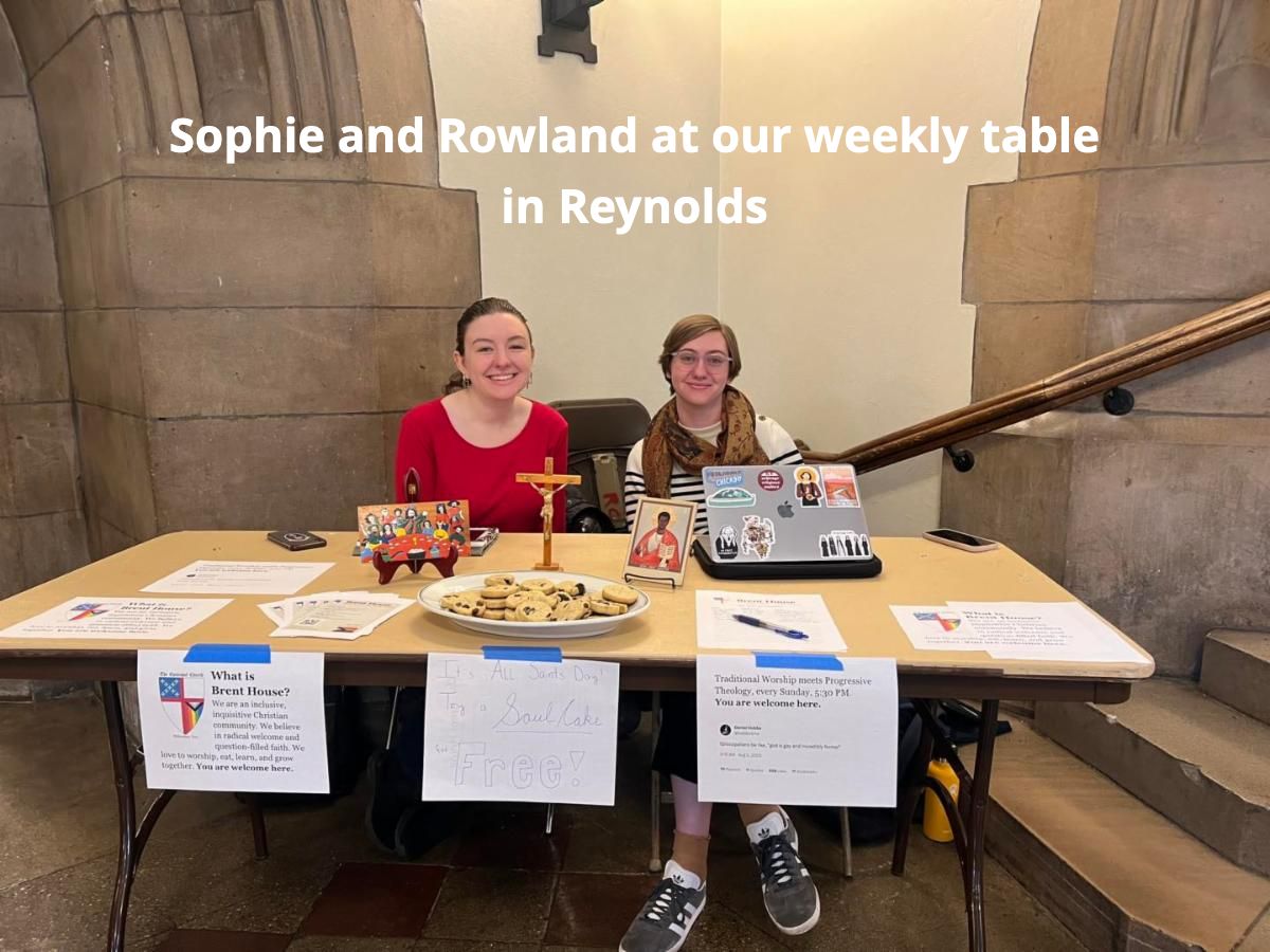 Sophie and Rowland at our weekly table in Reynolds.