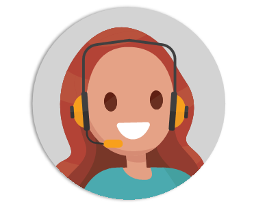 A call center representative answering the phone with a headset.