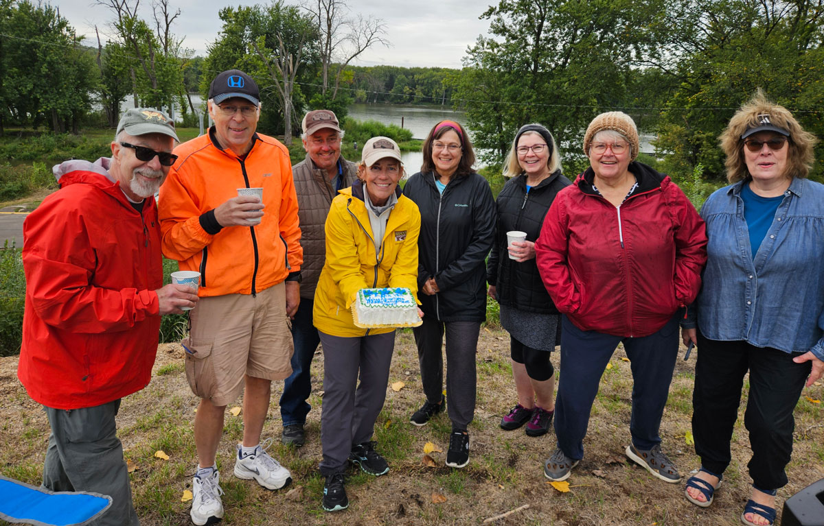 Participants of Wellness 50+ kayaking trip on the Mississippi