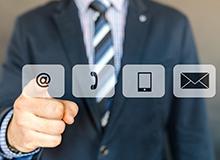 Finger pressing an _ icon