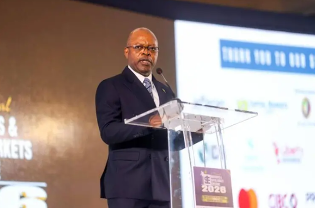 JSE CEO Livingstone Morrison who told the conference that resilience is “the new currency” and outlined plans to prepare listed companies for incoming global sustainability disclosure standards.