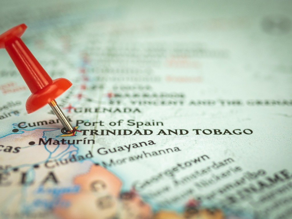 Push pin on Caribbean Map - 123RF