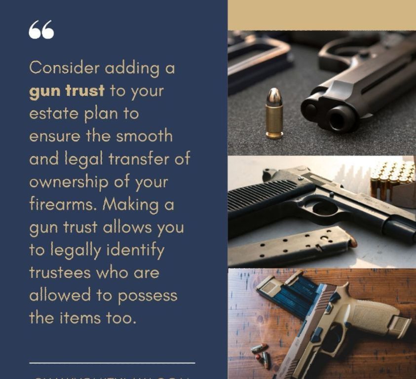 A gun trust is a separate legal entity designed for the sole purpose of legally owning