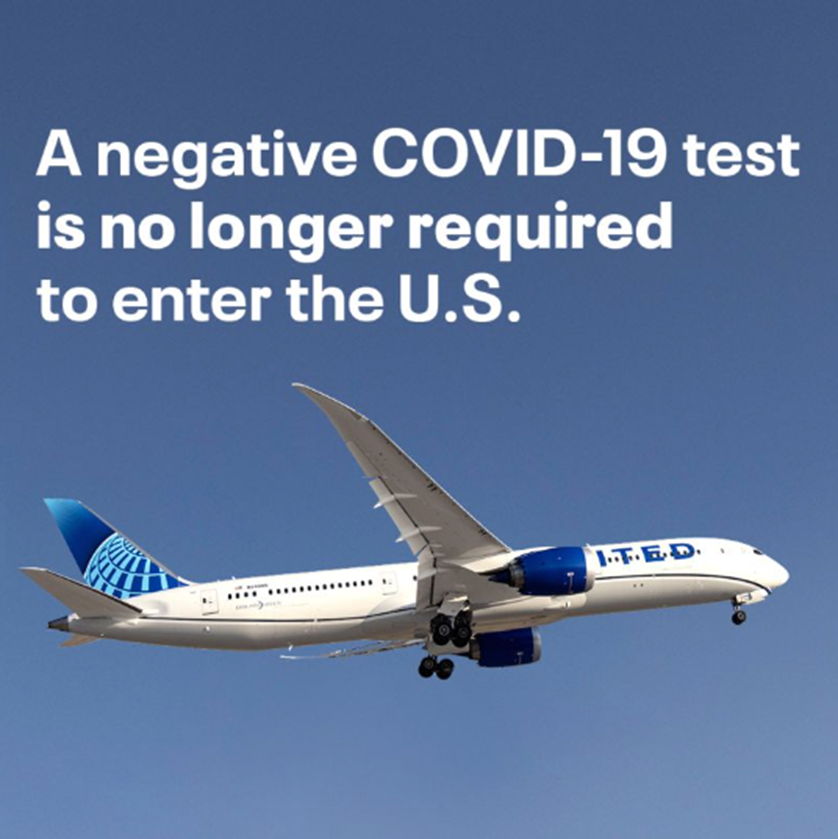 Covid19 testing requirement lifted for air travelers entering U.S.