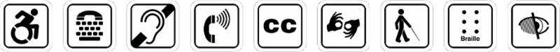 Accessibility logo white transparent long