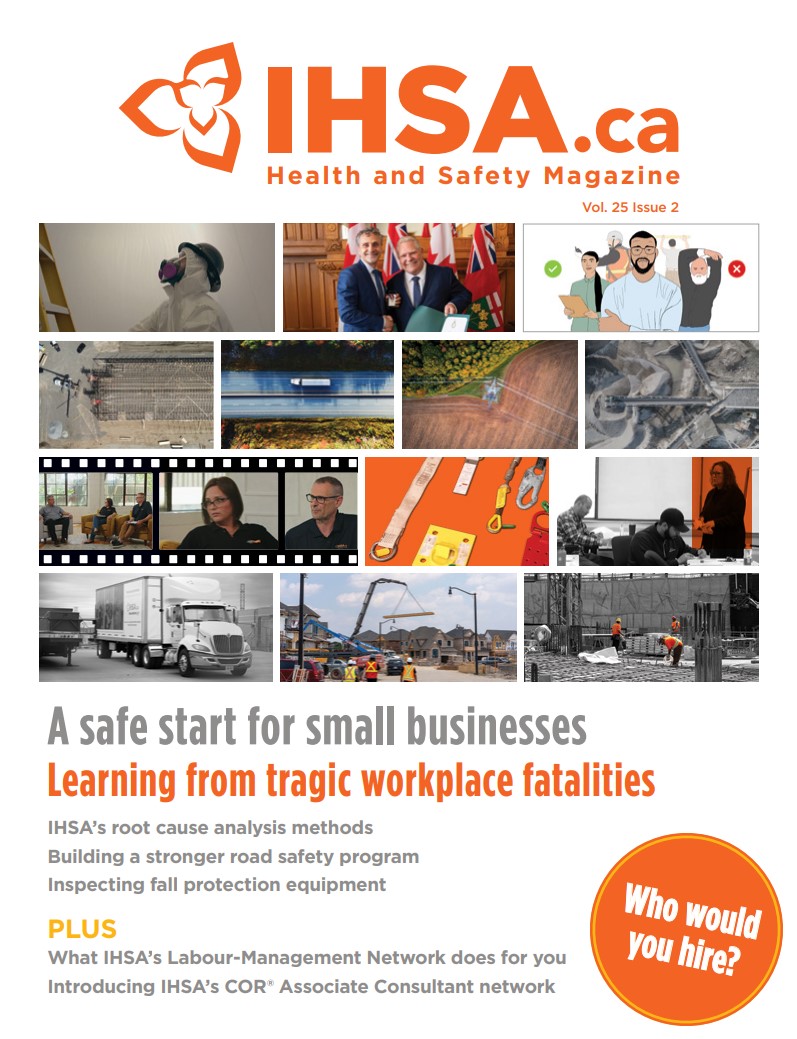 The cover of IHSA Health and Safety Magazine, Volume 25, Issue 2.