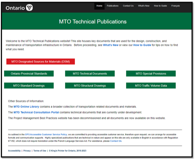 MTO technical publications webpage.
