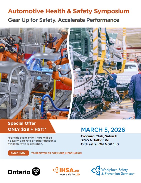 Flyer for the Automotive Health and Safety Symposium.