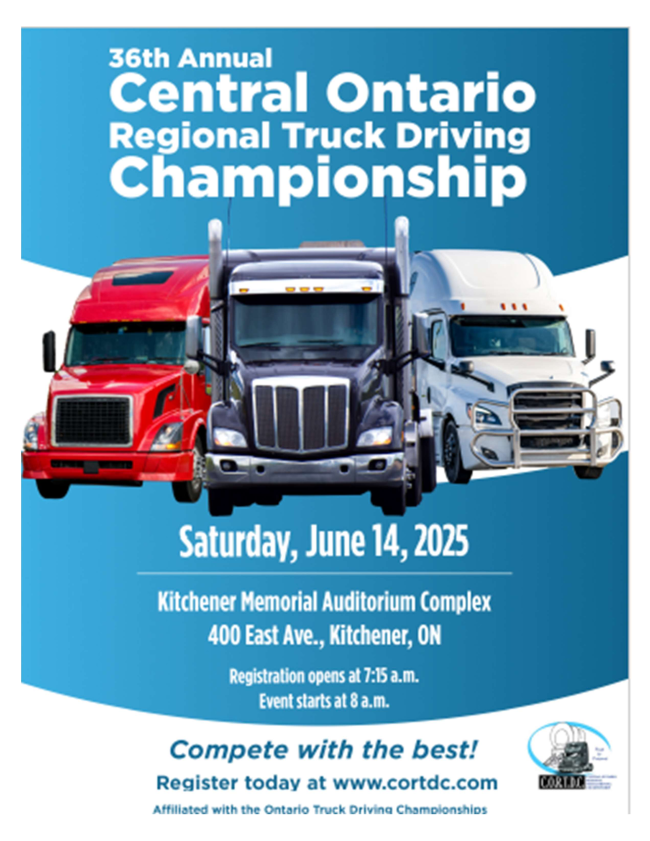 A poster for the Central Ontario Regional Truck Driving Championship.