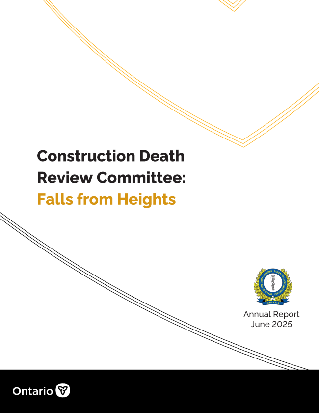 The cover of the first annual report of the Construction Death Review