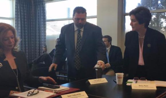 L to R Valley Hospital VP Gail, FreeHolderTom Sullivan, NJHA Betsy Ryan