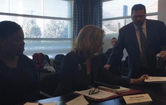 L to R Seton Hall Student, Gail, Tom Sullivan