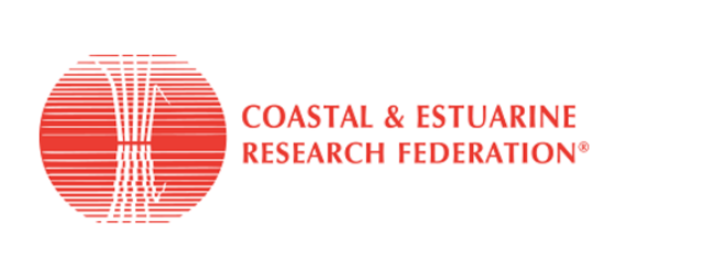 abstract red logo of the Coastal and Estuarine Research Federation