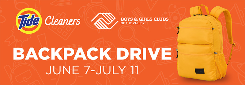 Tide Cleaners Backpack Drive June 7-July 11