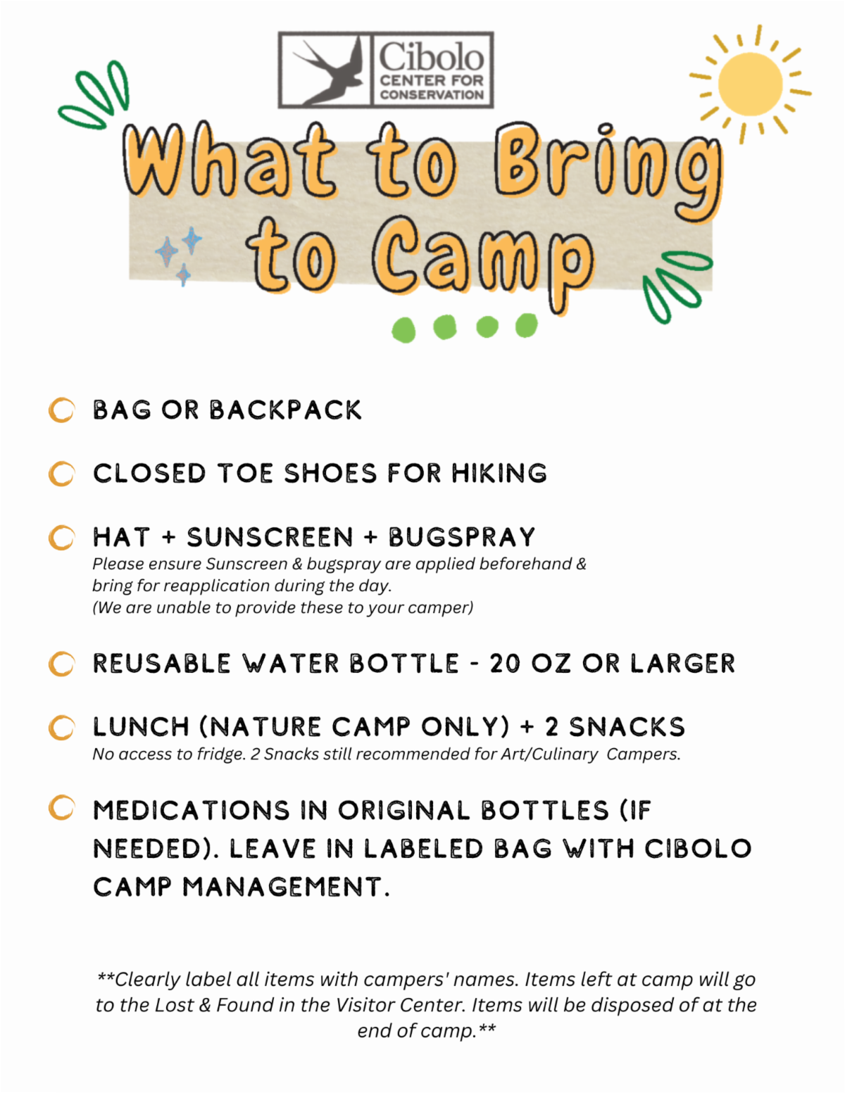 Cibolo Summer Camp Prep Get ready for fun!