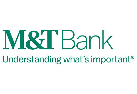 Logo for M&T Bank that says the name of the bank and the phrase Understanding what's important with a copy wight sign at the end.