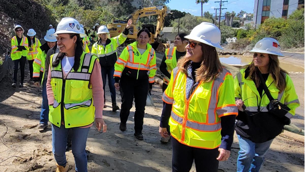 San Diego women engineers on the project site.