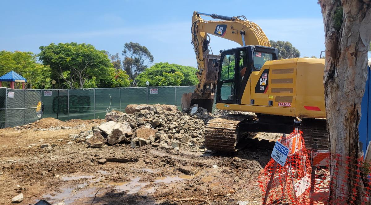 Demolition work at Ward Canyon Neighborhood Park.