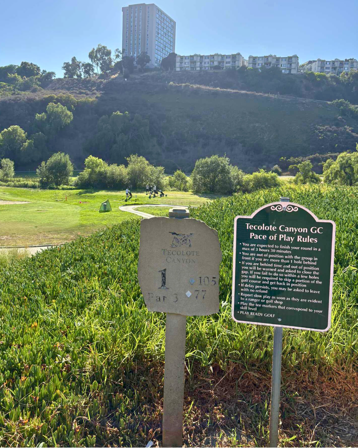 Construction impacts at Tecolote Canyon Golf Course.