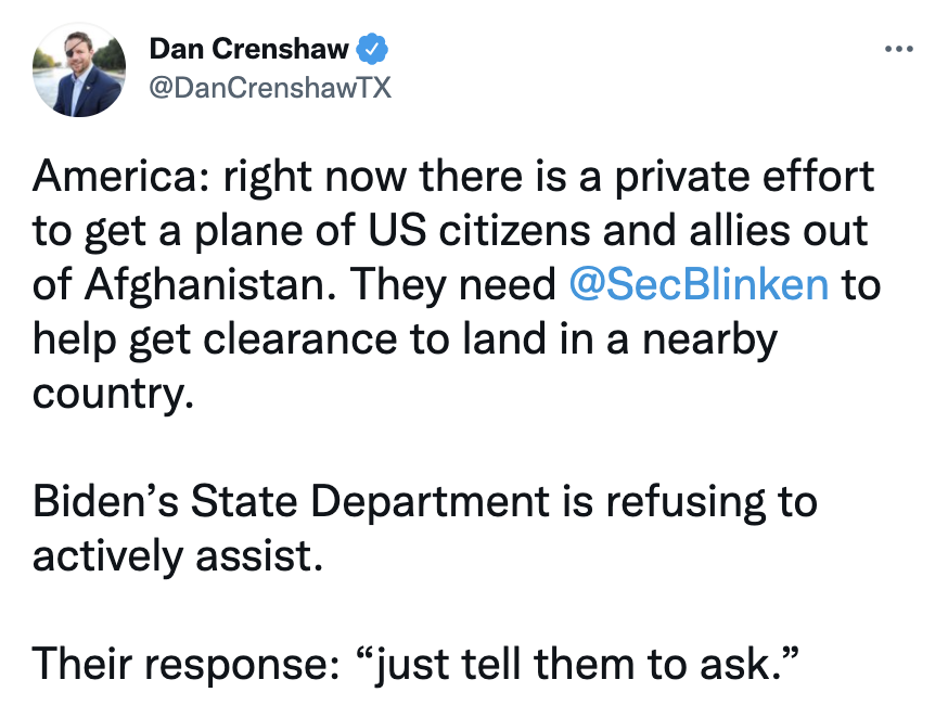 America: right now there is a private effort to get a plane...